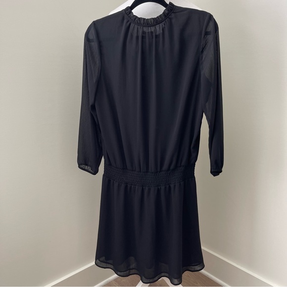 J Crew Mercantile Smocked tie-front dress Black Size Medium - Picture 4 of 6